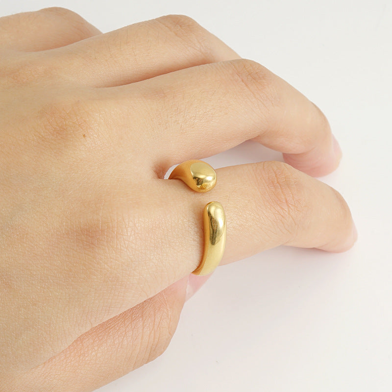 Venta al por mayor Anillos De Acero Inoxidable Ajustables Chapados En Oro